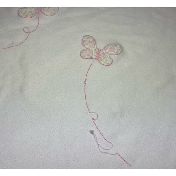Gymboree 2007 Garden Party Baby Blanket Pink White Floral Butterfly *READ* - Picture 7 of 10